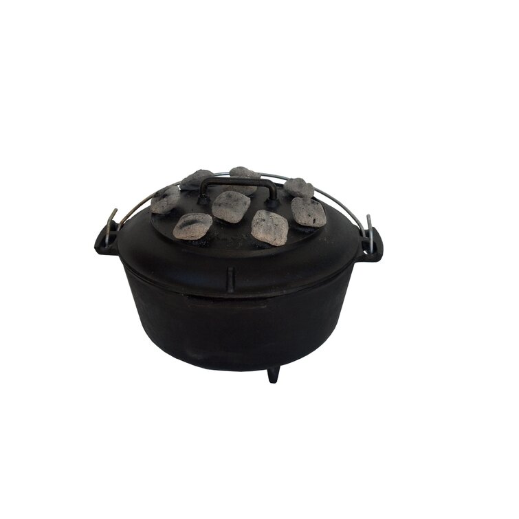 Volcano Grills 8 Qt.Pre-seasoned Cast Iron Round Dutch Oven